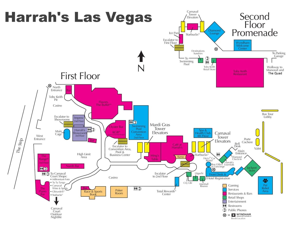 peta dari harrah's Las Vegas