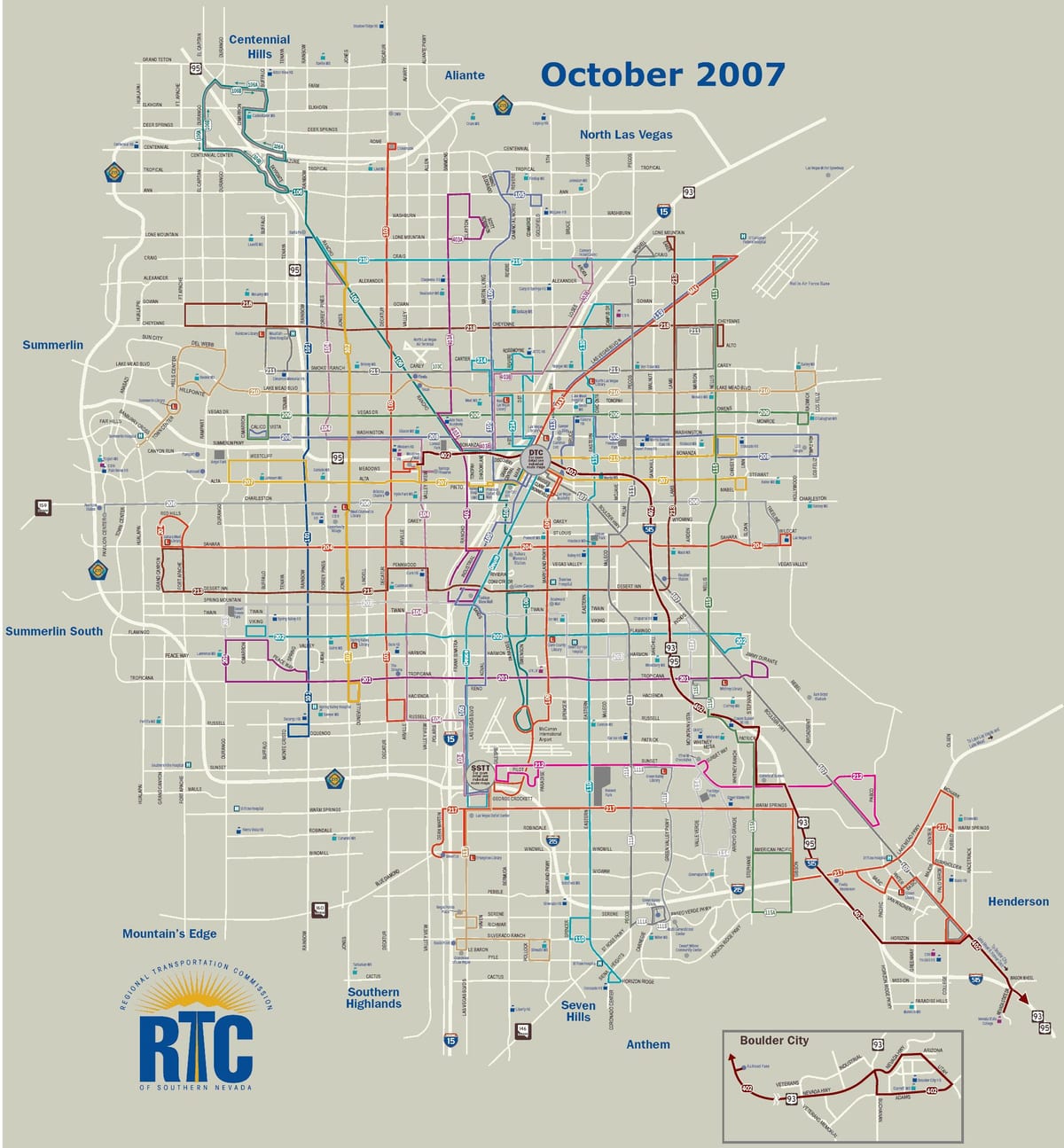 Las Vegas transportasi peta