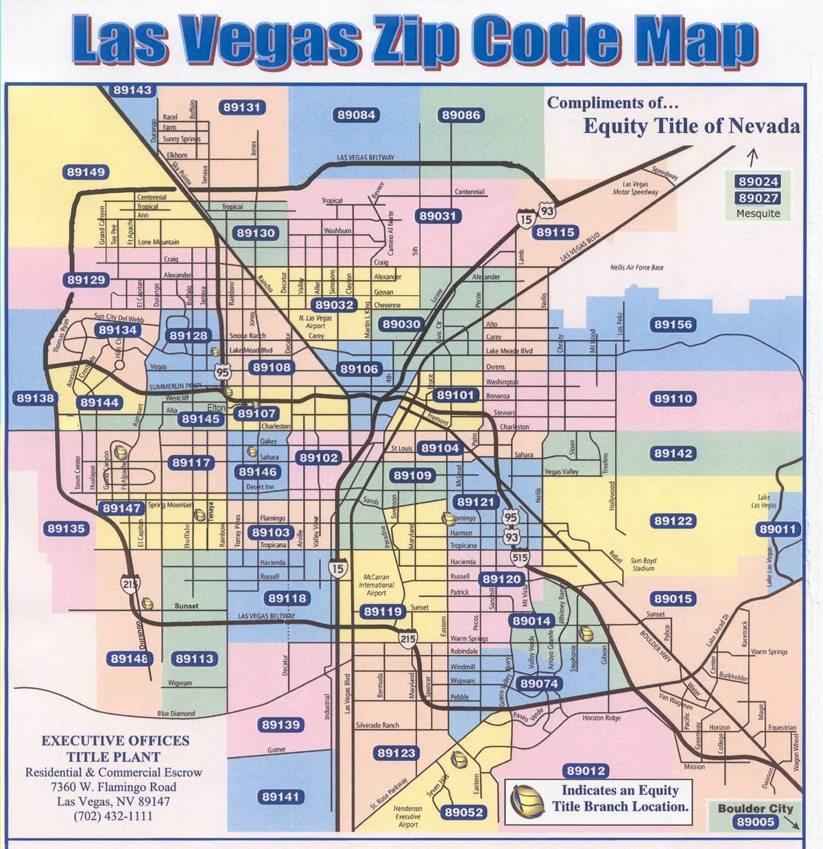 kode pos peta Las Vegas