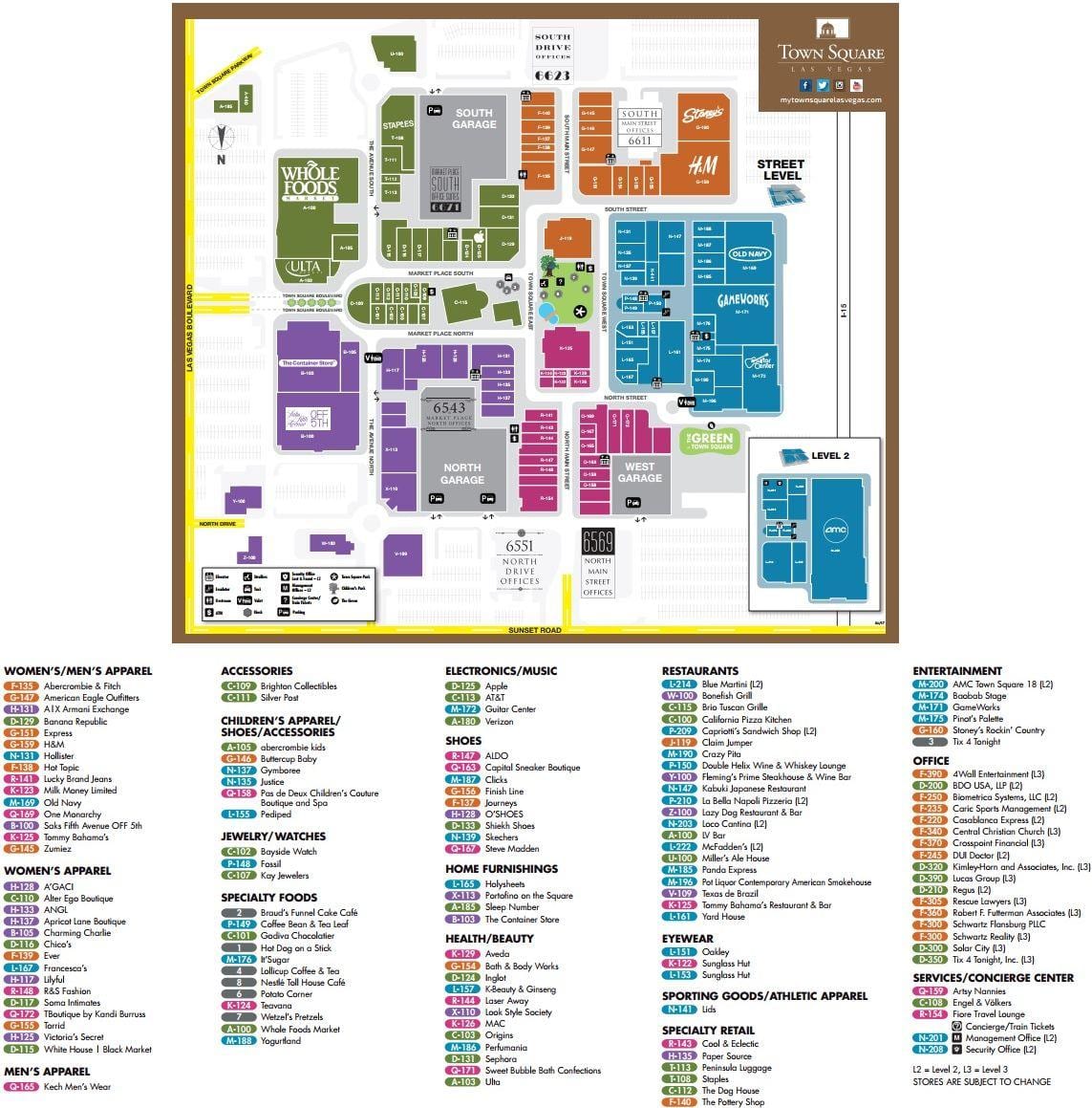 pusat kota Las Vegas peta